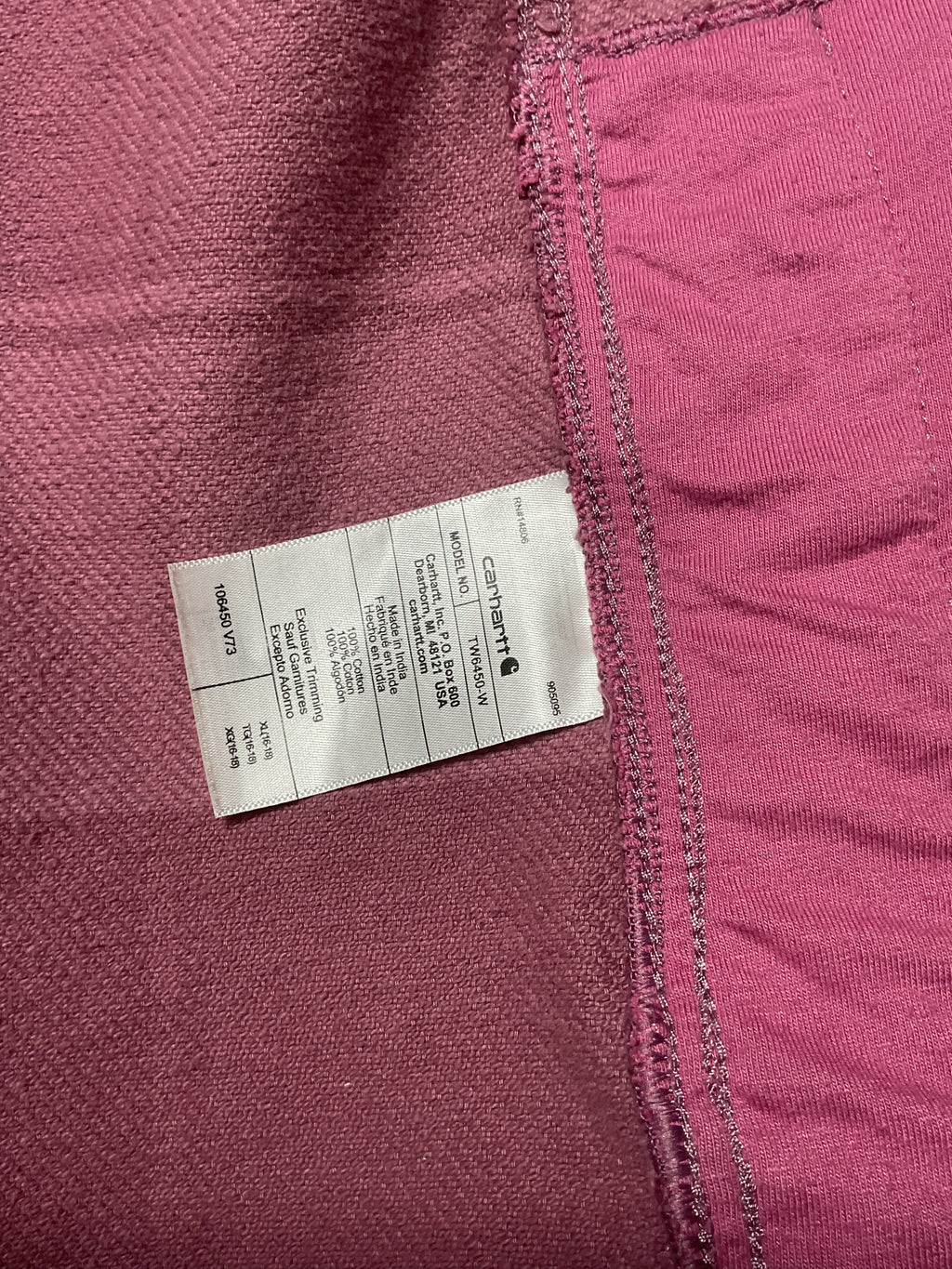 Carhartt TW6450-W Women’s XL Dusty Rose Canvas Shirt Jacket