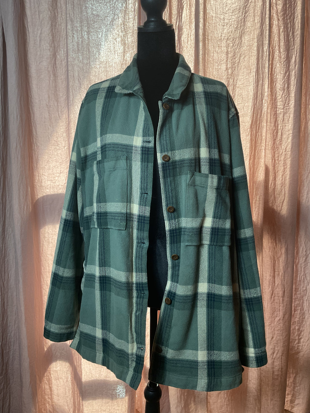 Fjallraven Canada Shirt Women's XL Green Plaid Wool Blend Shacket