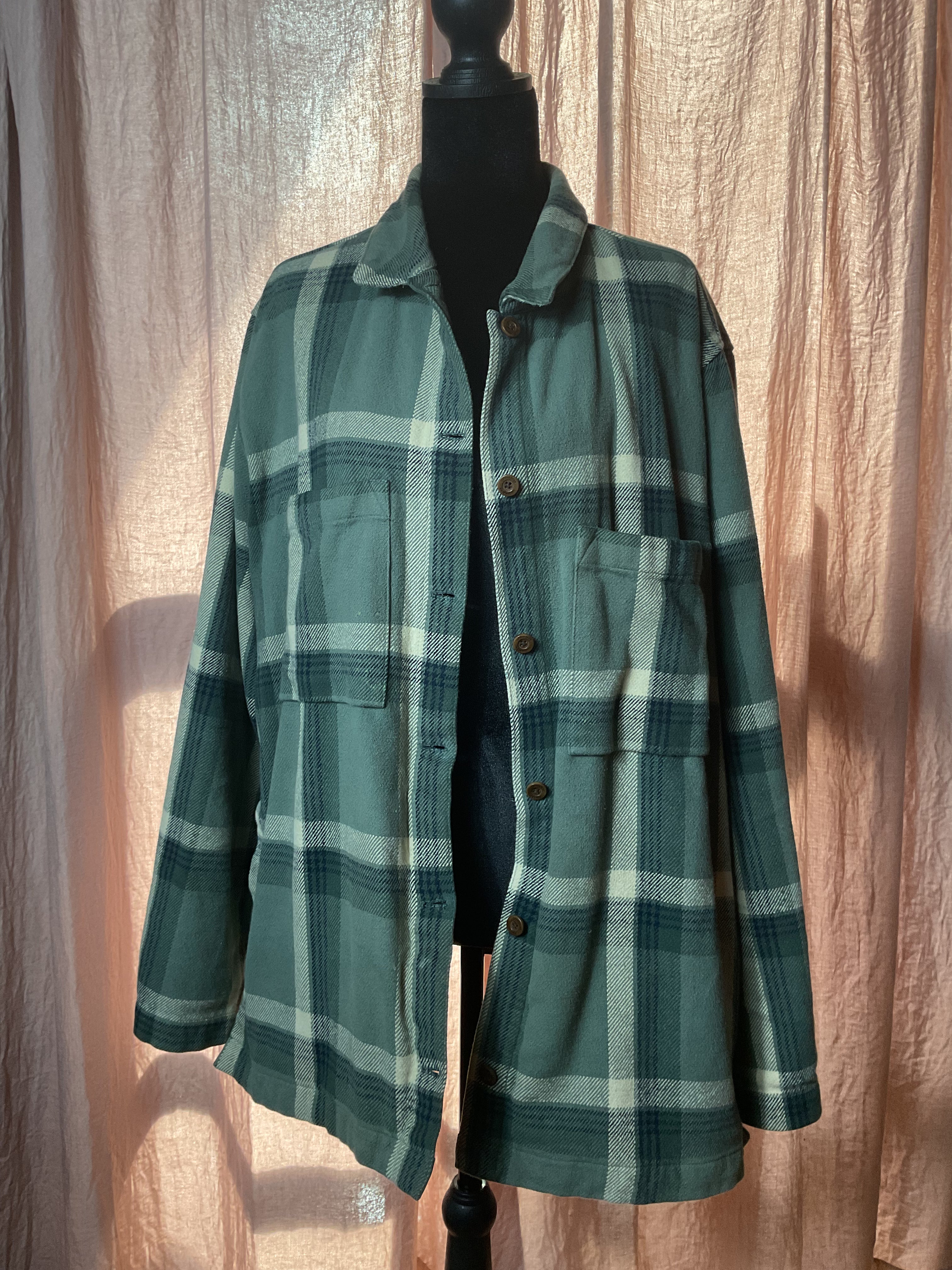 Fjallraven Canada Shirt Women's XL Green Plaid Wool Blend Shacket