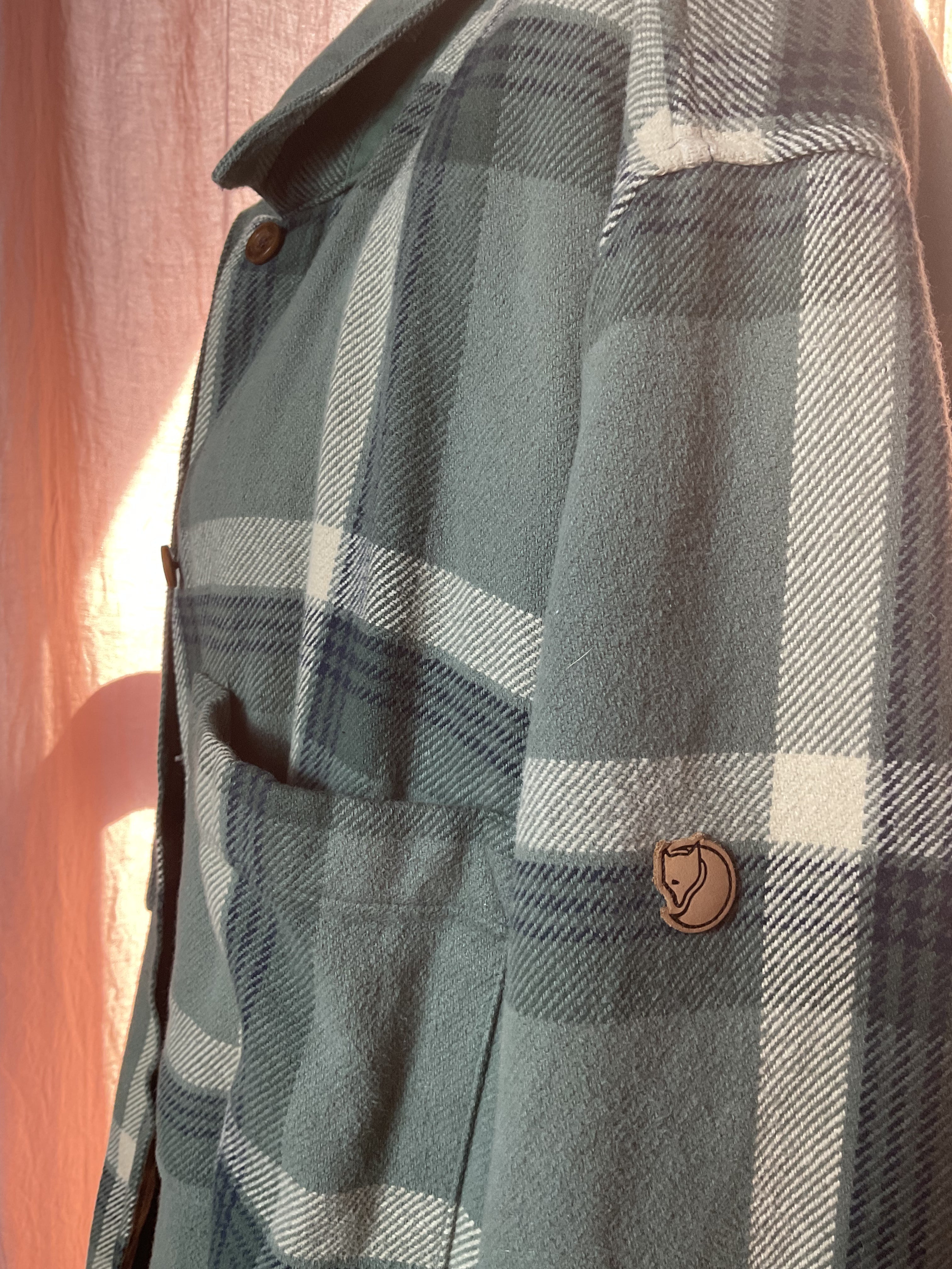 Fjallraven Canada Shirt Women's XL Green Plaid Wool Blend Shacket
