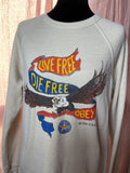 Obey Live Free Die Free Eagle Graphic Crewneck Sweatshirt Small