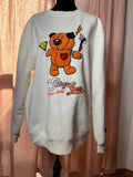 Bleecker Mercer Born with Silver Spoon Bear Sweatshirt White L