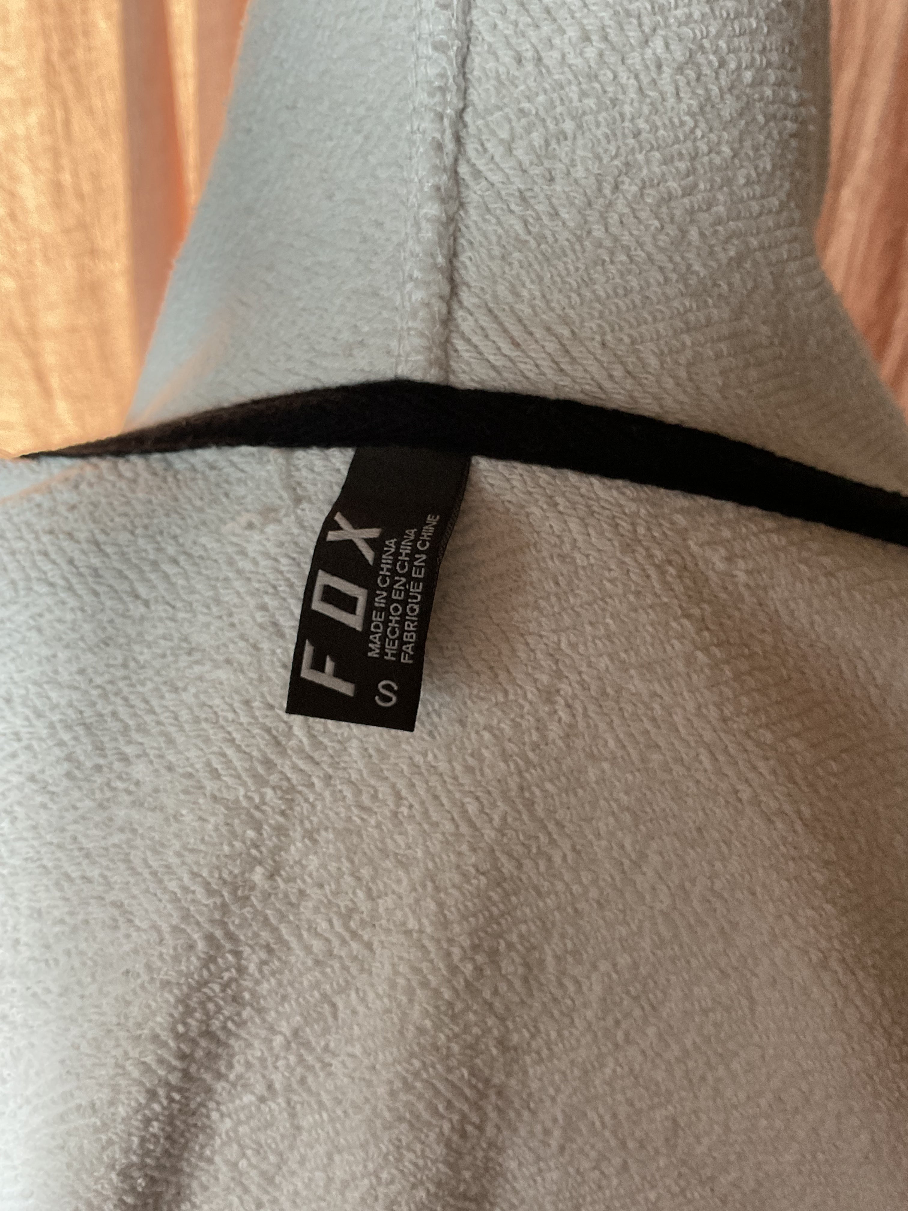 Fox Racing Small White Terry Zip Hoodie Varsity Stripe Y2K