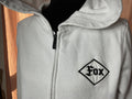 Fox Racing Small White Terry Zip Hoodie Varsity Stripe Y2K