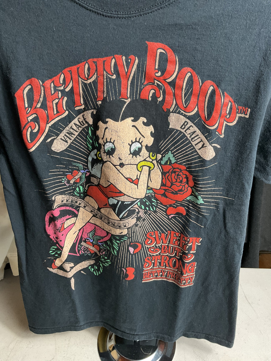 Betty Boop Tee Small Black Tattoo Style Sweet But Strong