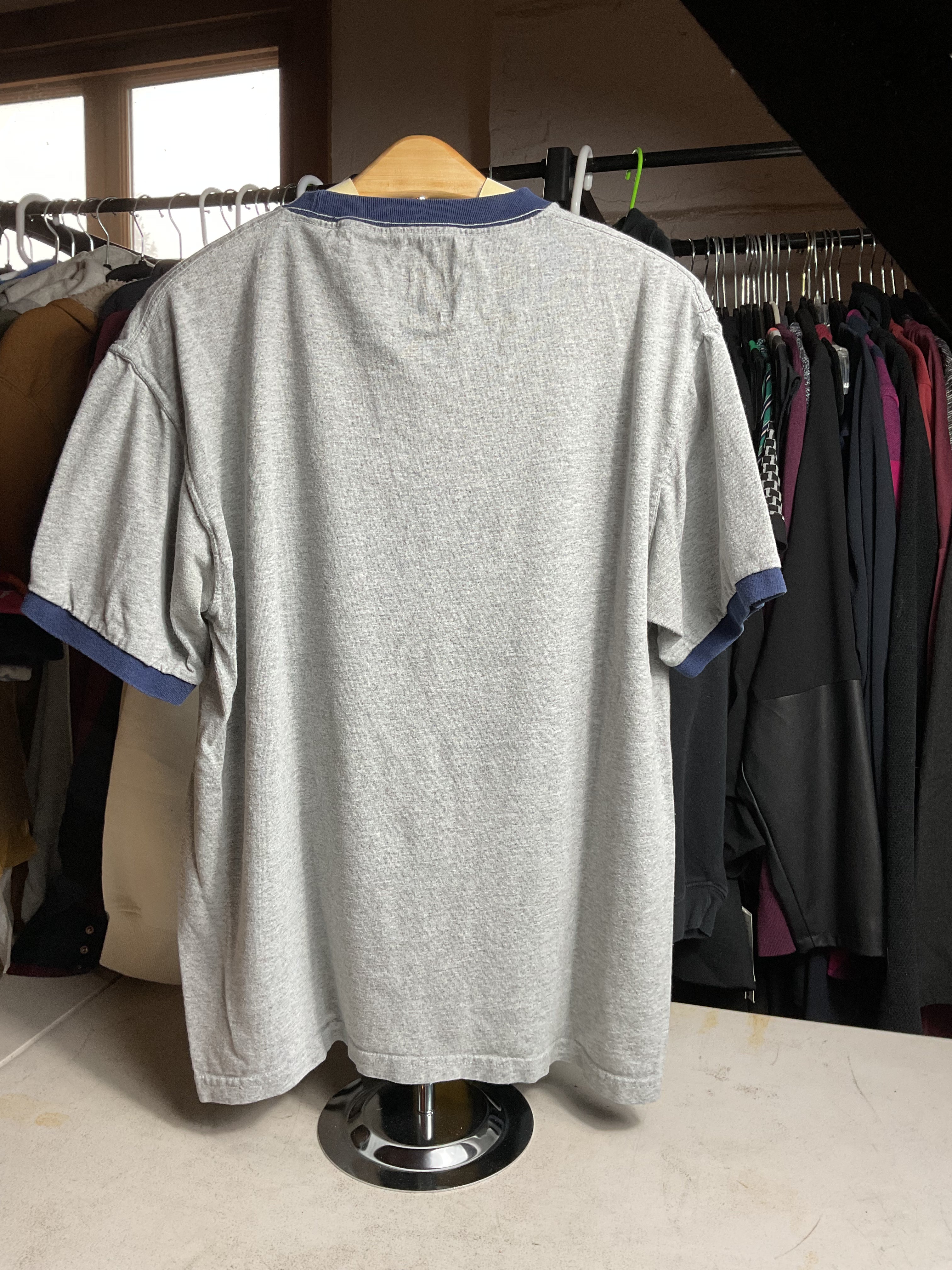 Dr Seuss Men's Medium Gray Ringer Tee Horton Elephant Quote