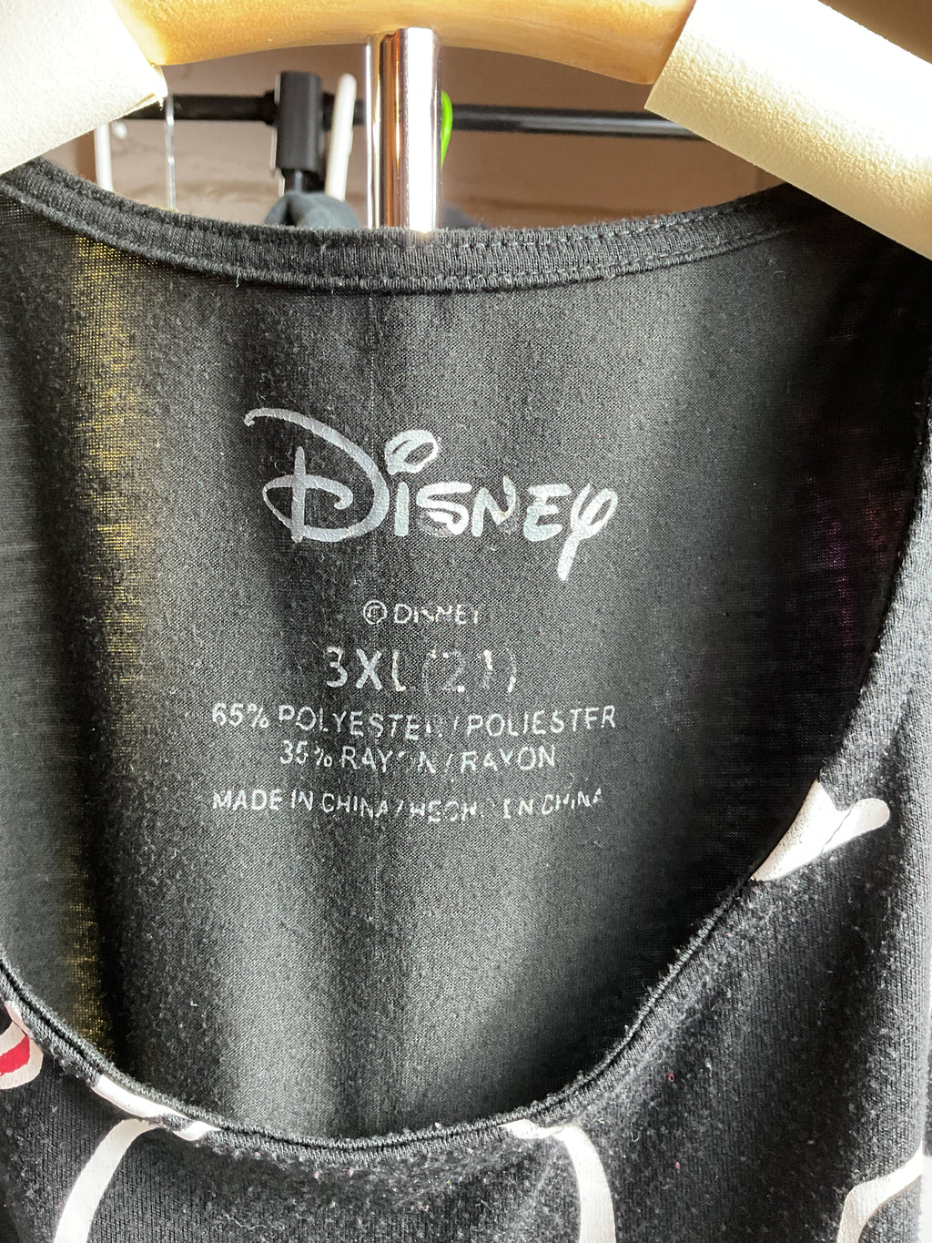 Disney Mickey Mouse Tank Top 3XL Plus Size Black All Over Print