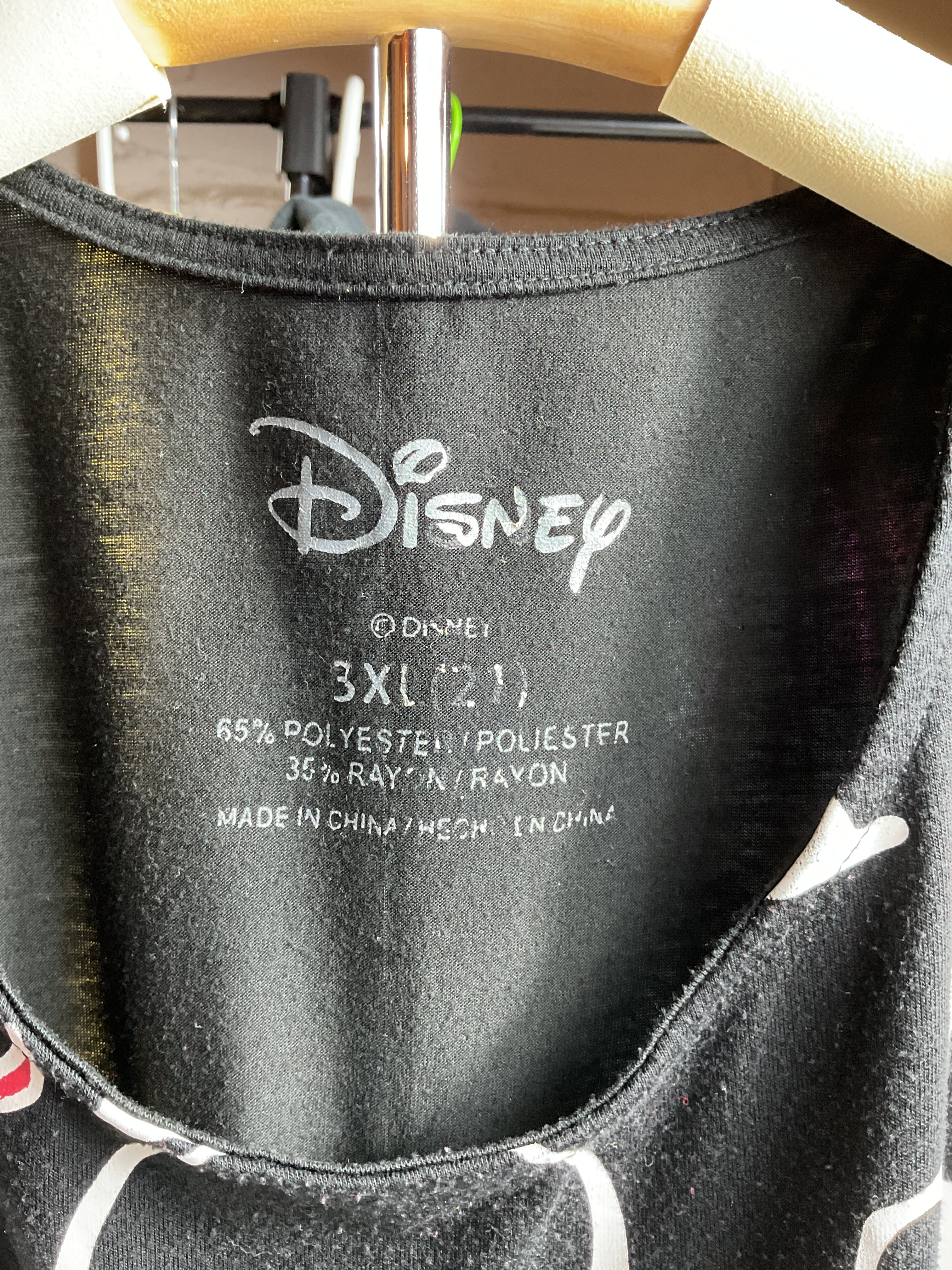 Disney Mickey Mouse Tank Top 3XL Plus Size Black All Over Print