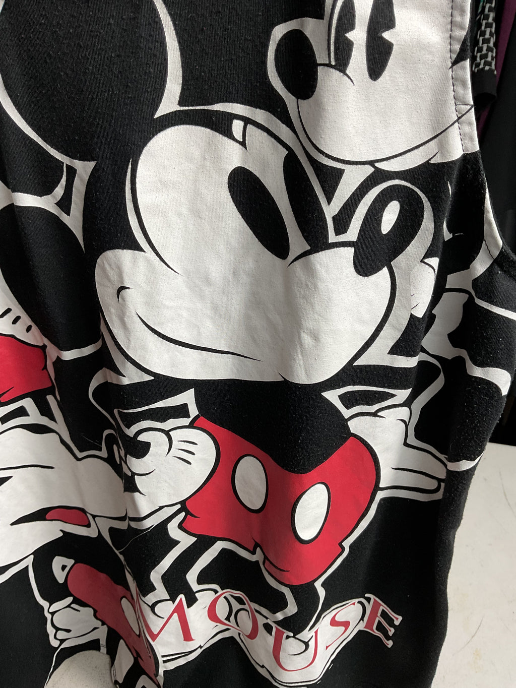 Disney Mickey Mouse Tank Top 3XL Plus Size Black All Over Print