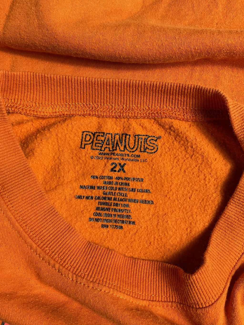 Peanuts Gang Character Graphic Crewneck - Orange 2X