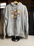 Peanuts Gang Hoodie Gray Small Charlie Brown Snoopy