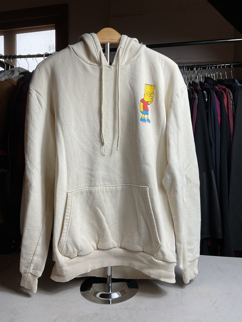 The Simpsons Bart Simpson Facepalm Hoodie Cream Medium