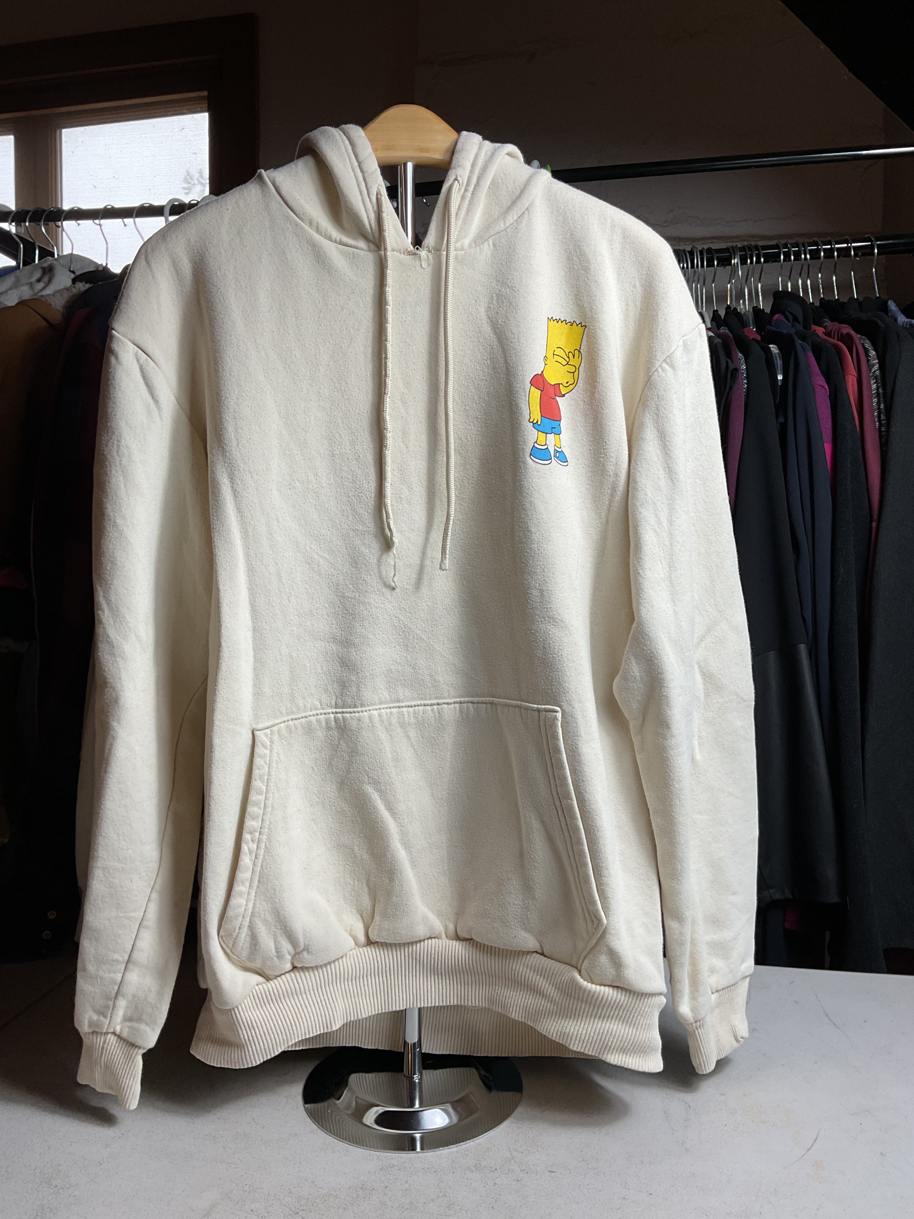 The Simpsons Bart Simpson Facepalm Hoodie Cream Medium