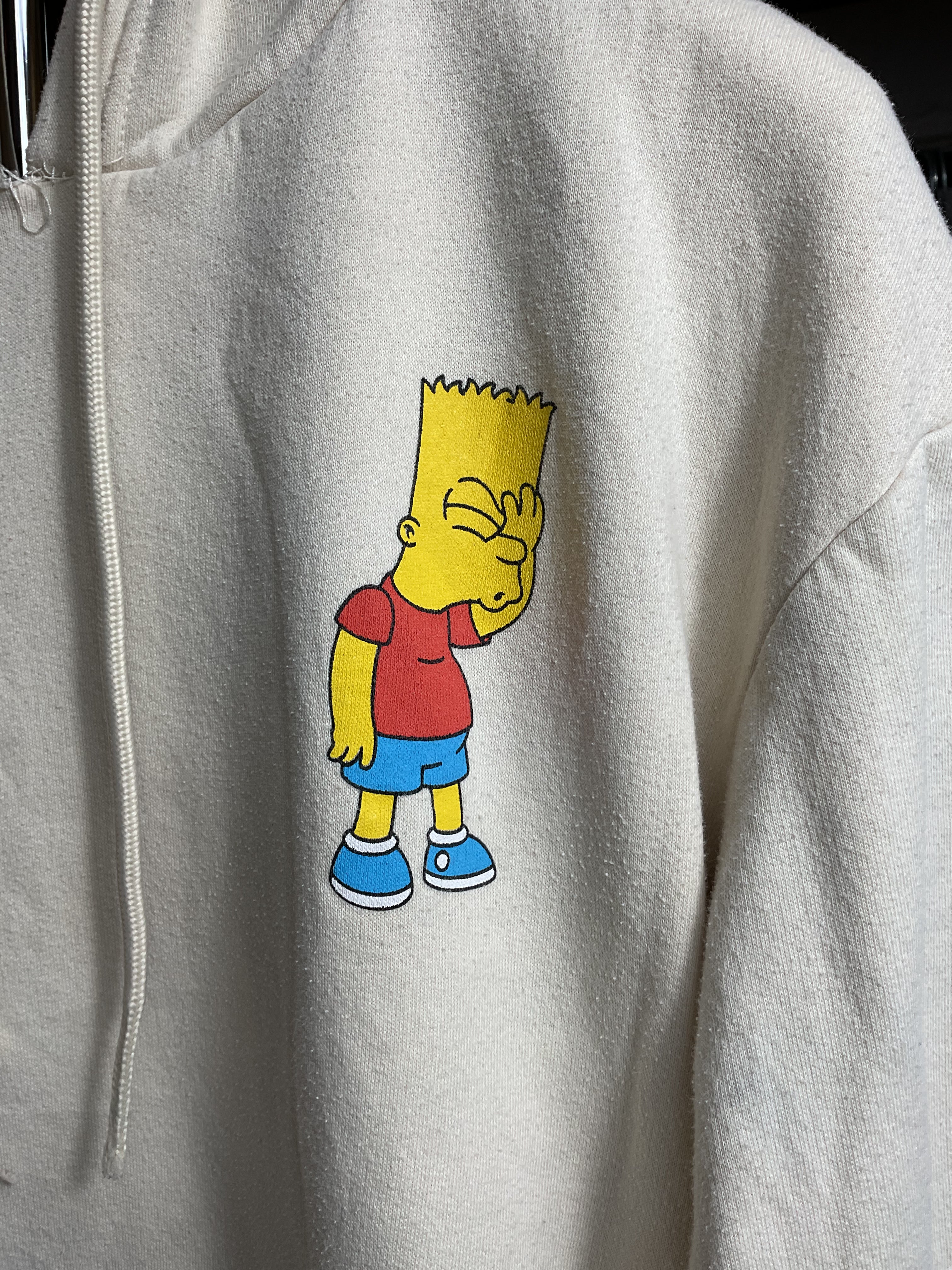 The Simpsons Bart Simpson Facepalm Hoodie Cream Medium