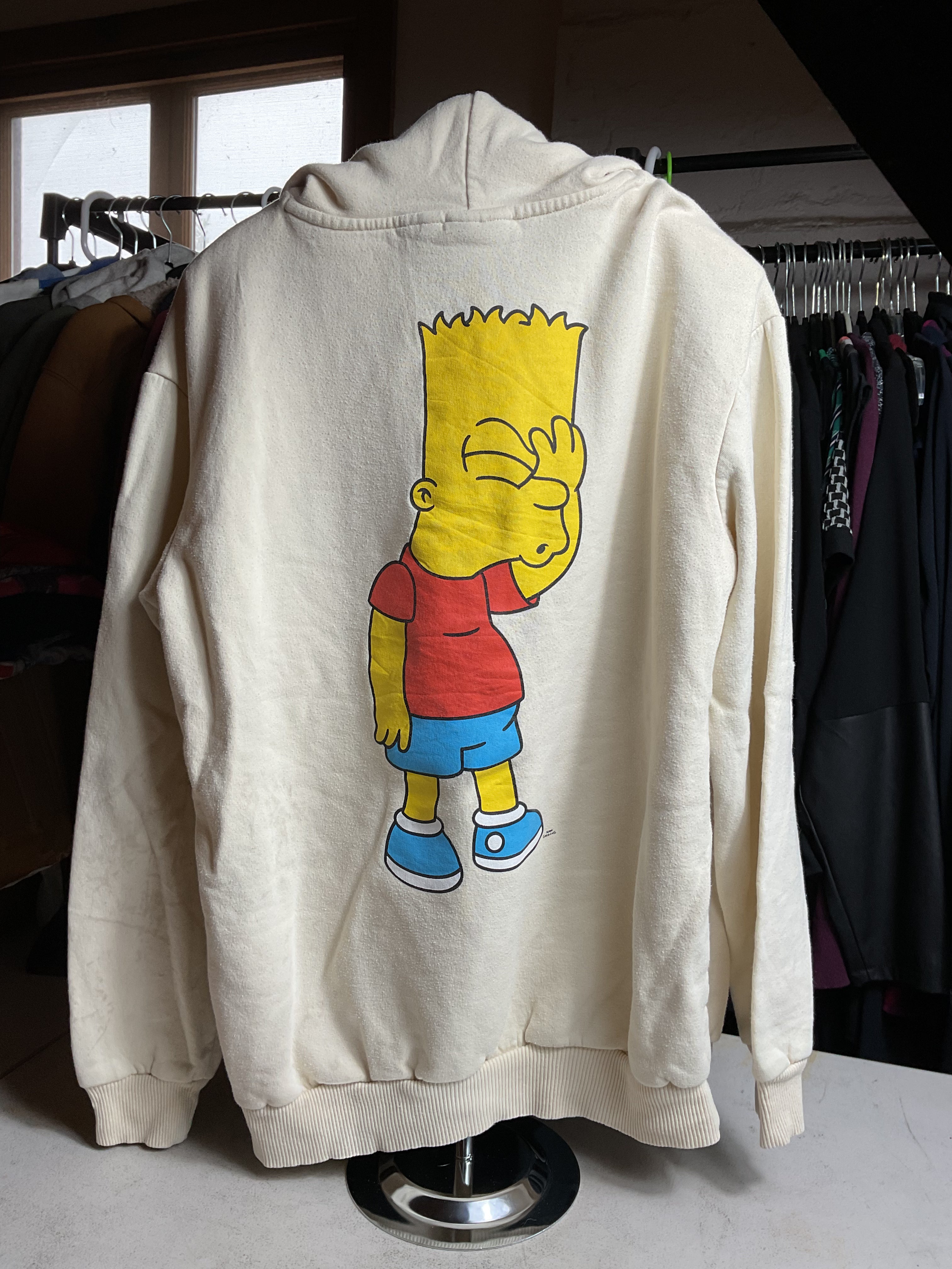 The Simpsons Bart Simpson Facepalm Hoodie Cream Medium