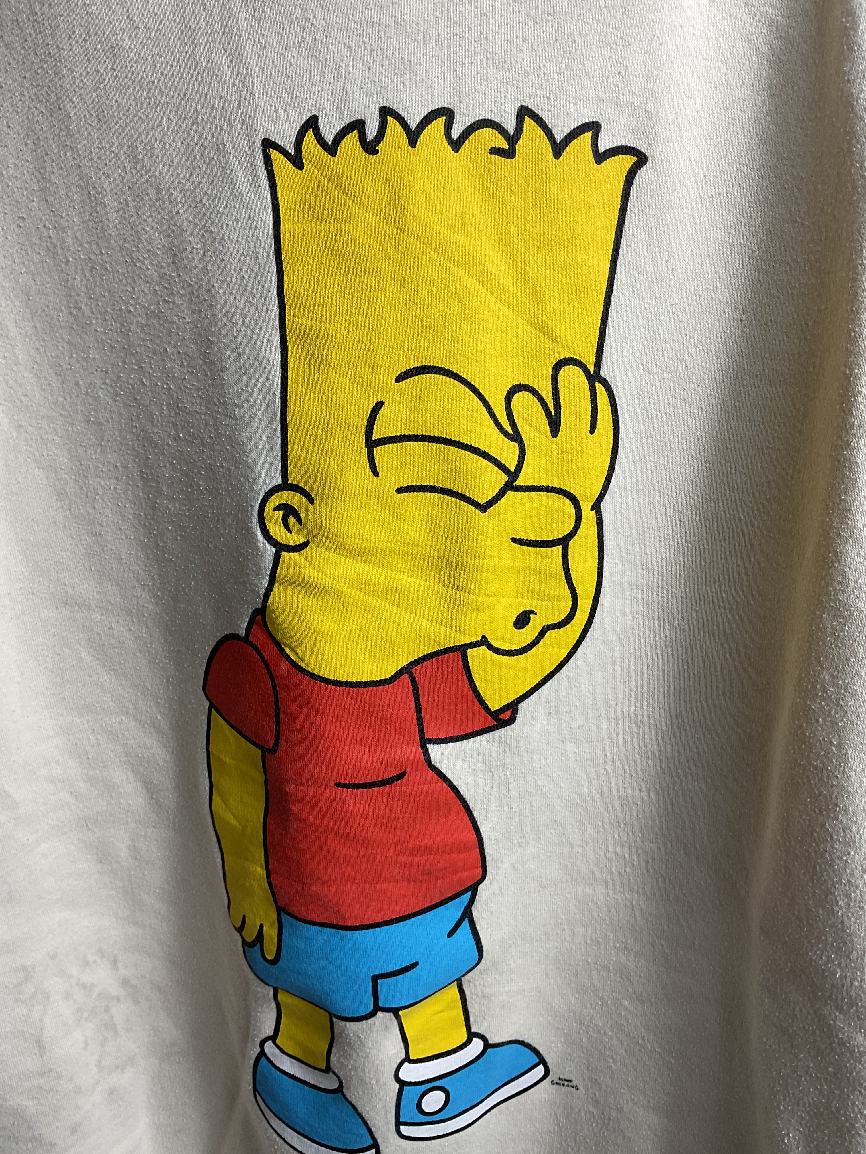 The Simpsons Bart Simpson Facepalm Hoodie Cream Medium