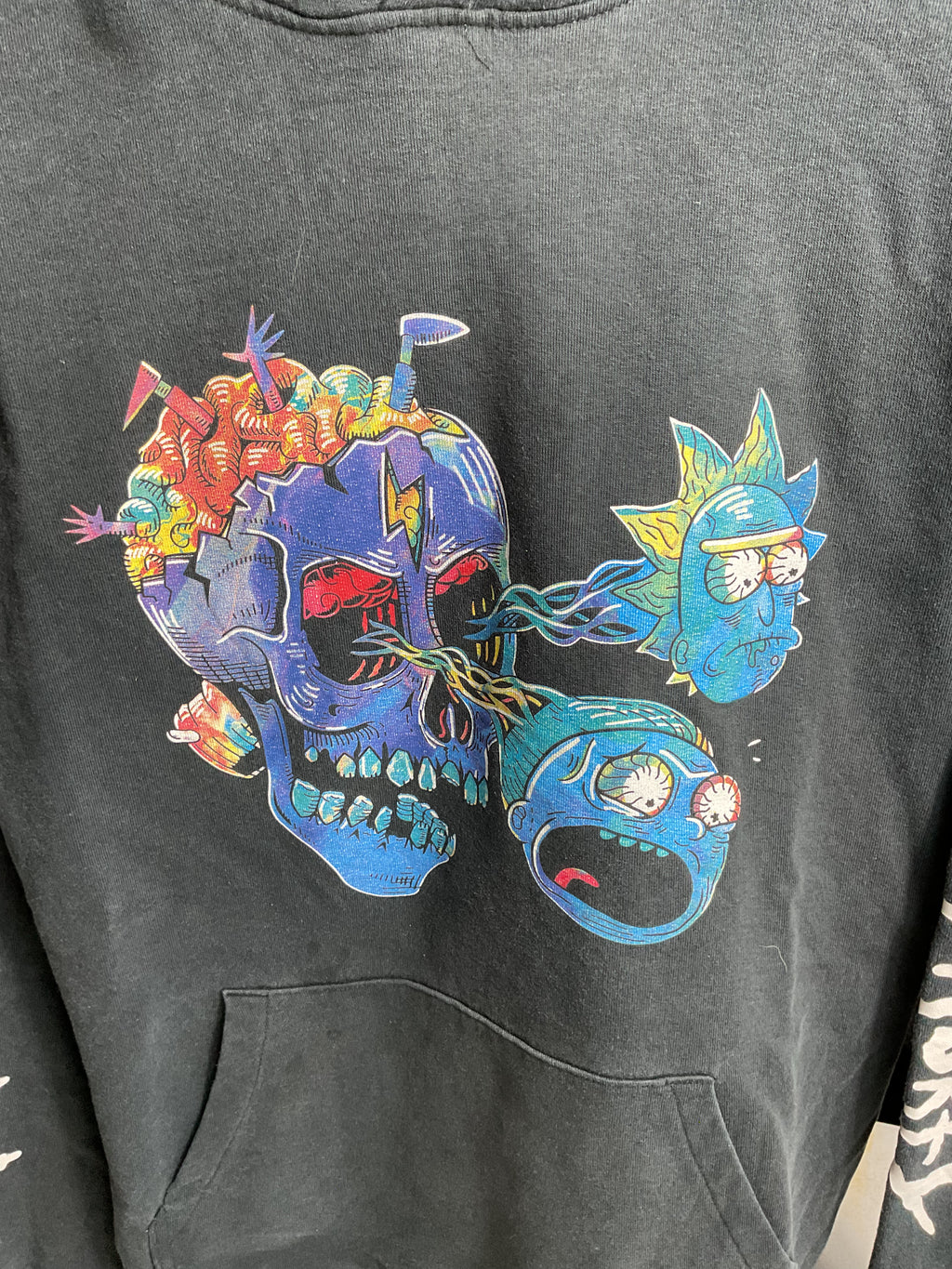 Rick and Morty Difuzed Licensed Skull Hoodie Black Size Small