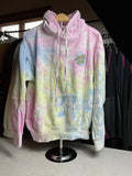 Santa Cruz Pastel Tie Dye Hoodie Dot Logo Pink Blue Yellow Small