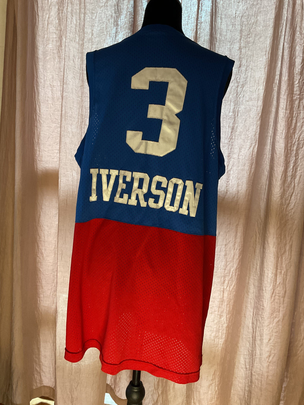 Nike Allen Iverson 76ers Stitched Satin Swingman Jersey Blue L