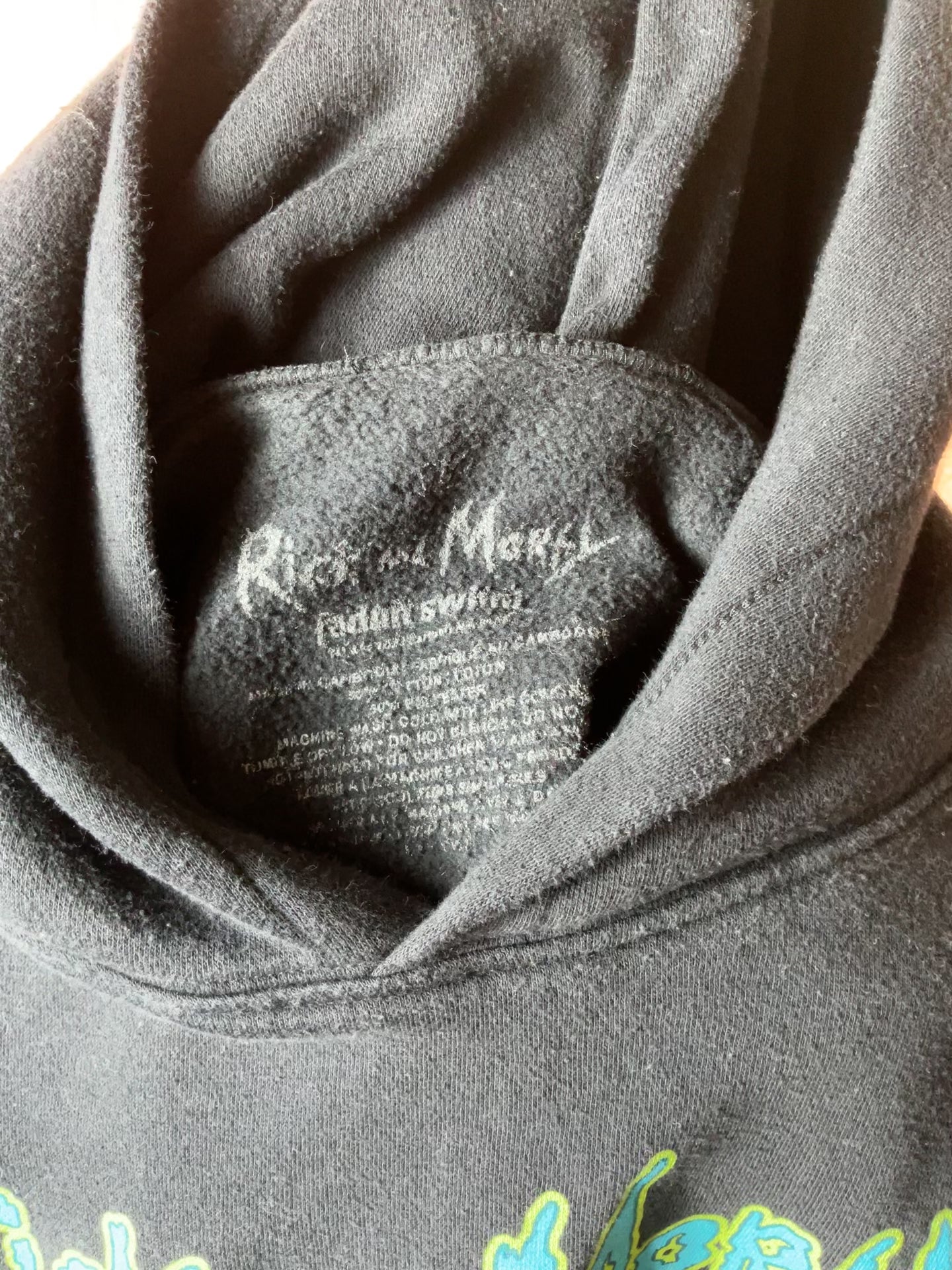 Rick and Morty Hoodie Adult Swim Black Size XL