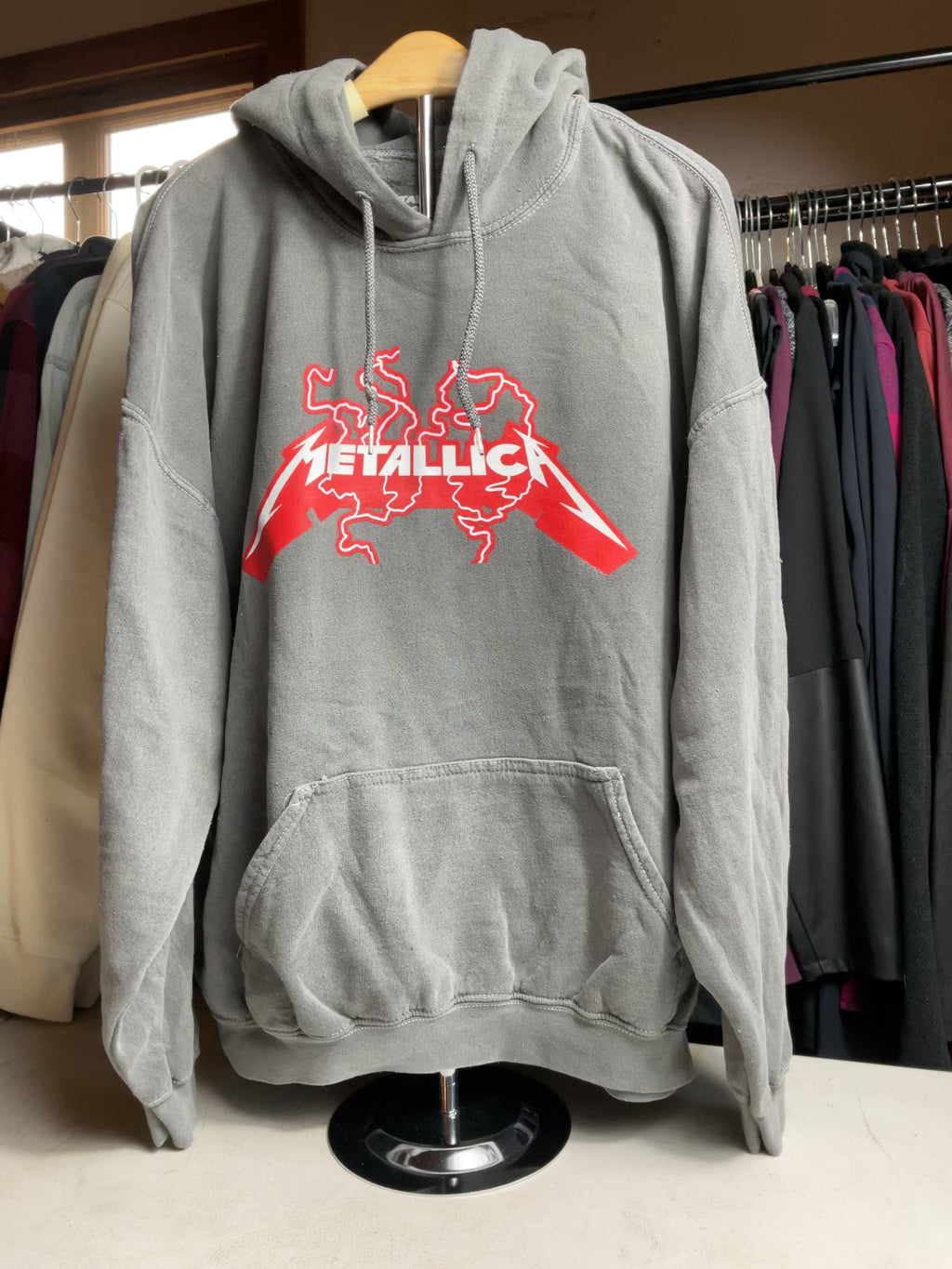 Metallica Hoodie Grey Wash Men’s Large