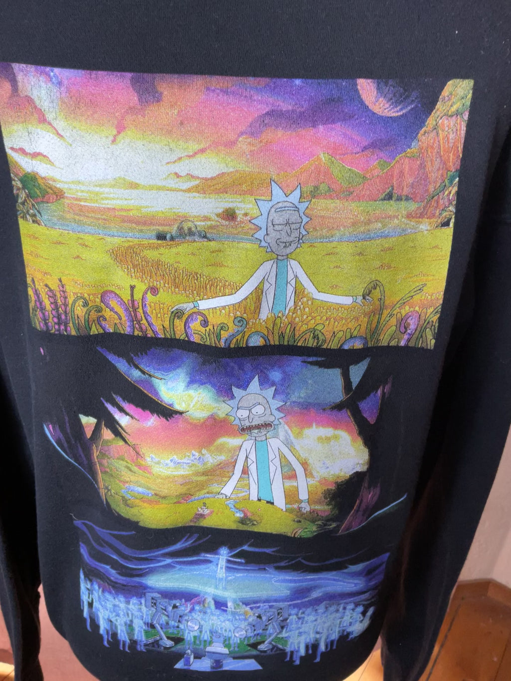 Rick and Morty Hoodie Adult Swim Black Size XL