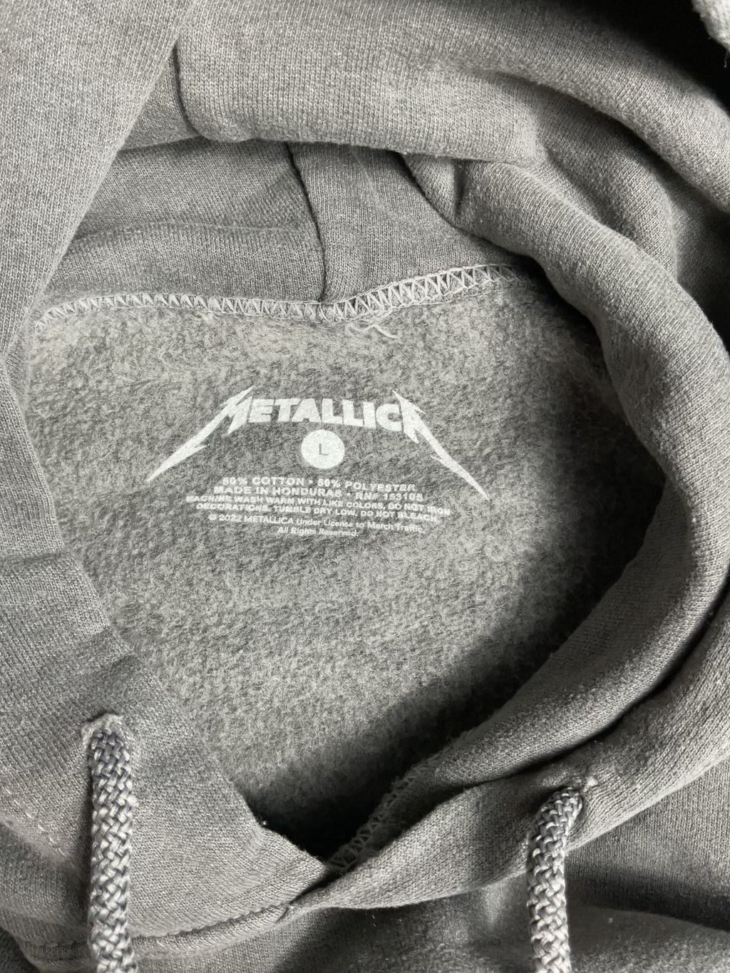 Metallica Hoodie Grey Wash Men’s Large