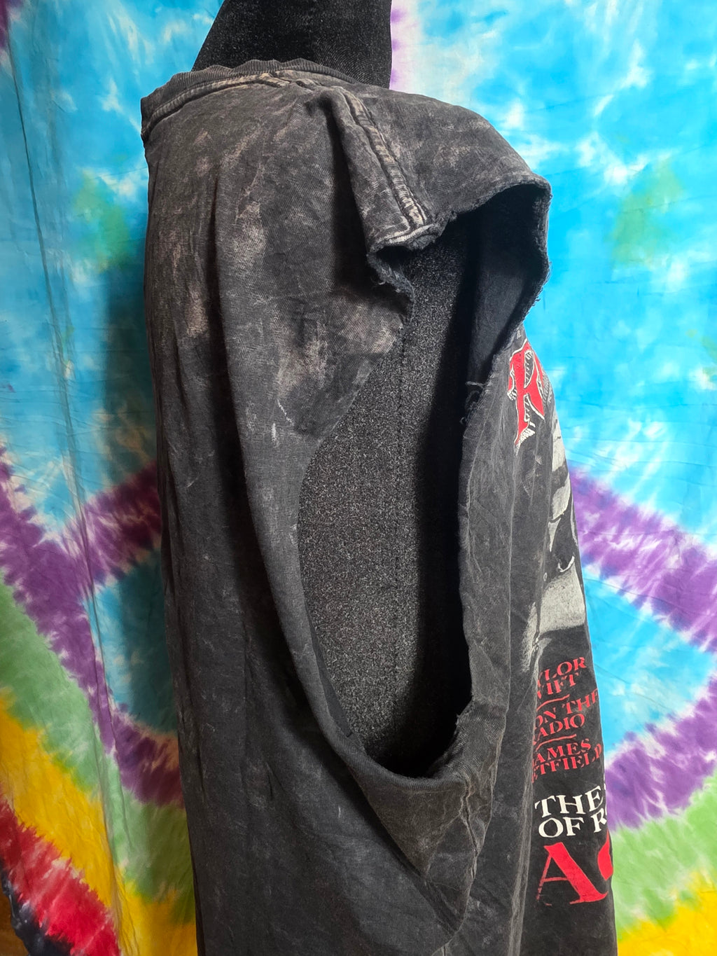 AC/DC Rolling Stone 2008 Cut Off Muscle Tee Acid Wash