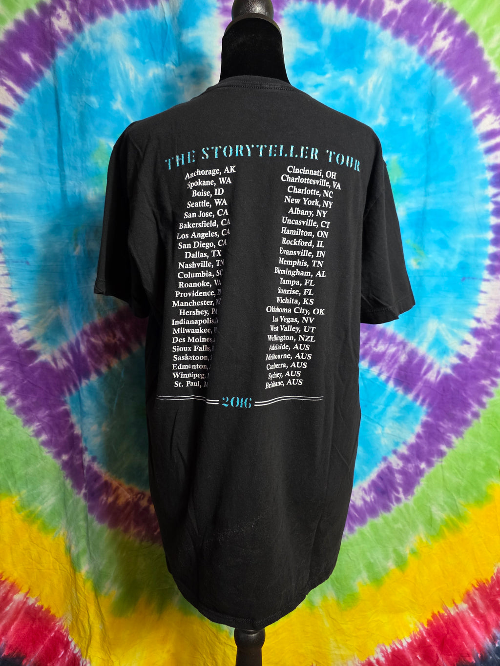 Carrie Underwood 2016 Storyteller Tour Tee L Black Glitter