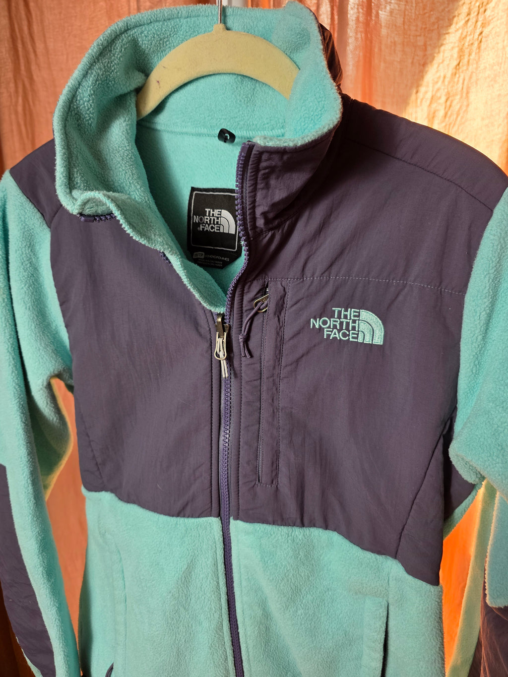 The North Face Denali Fleece Mint Green Charcoal Wms XS