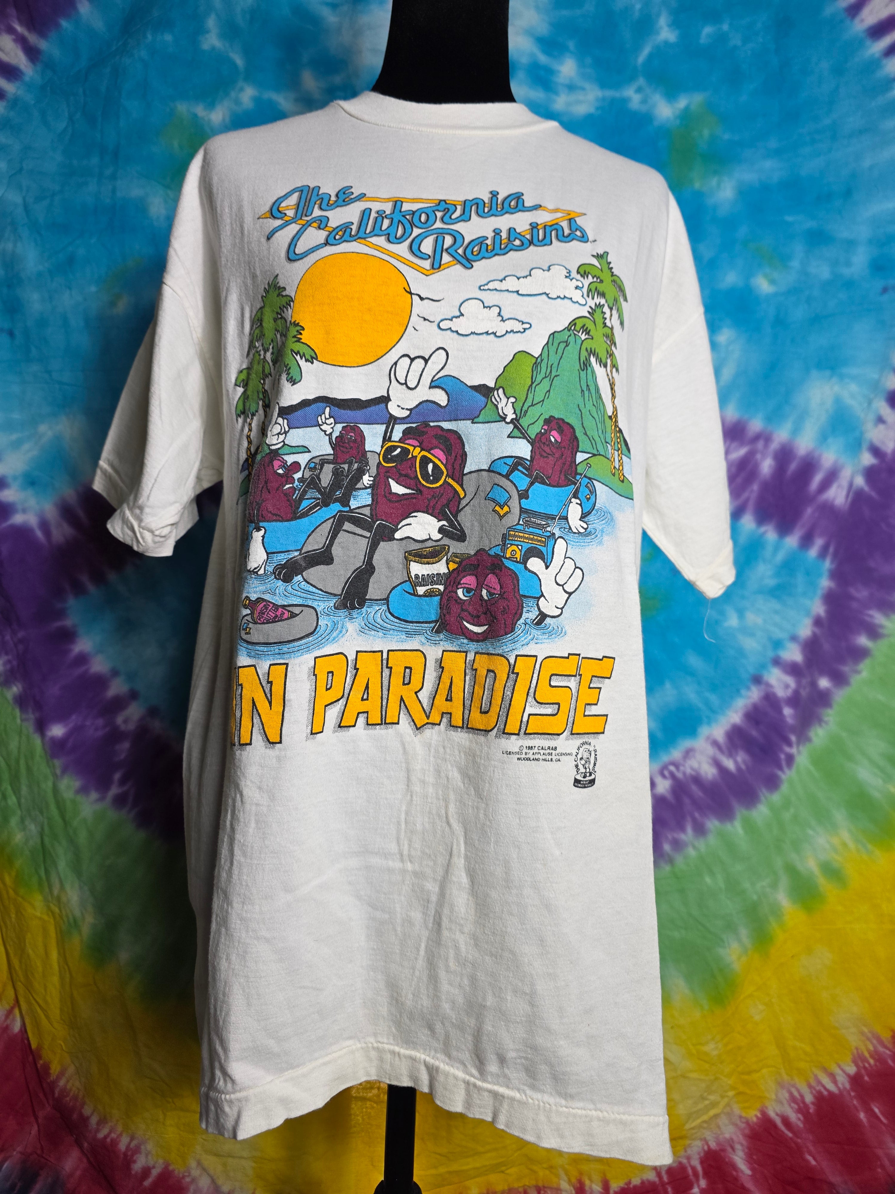 Vintage 1987 California Raisins In Paradise Shirt L Single Stitch