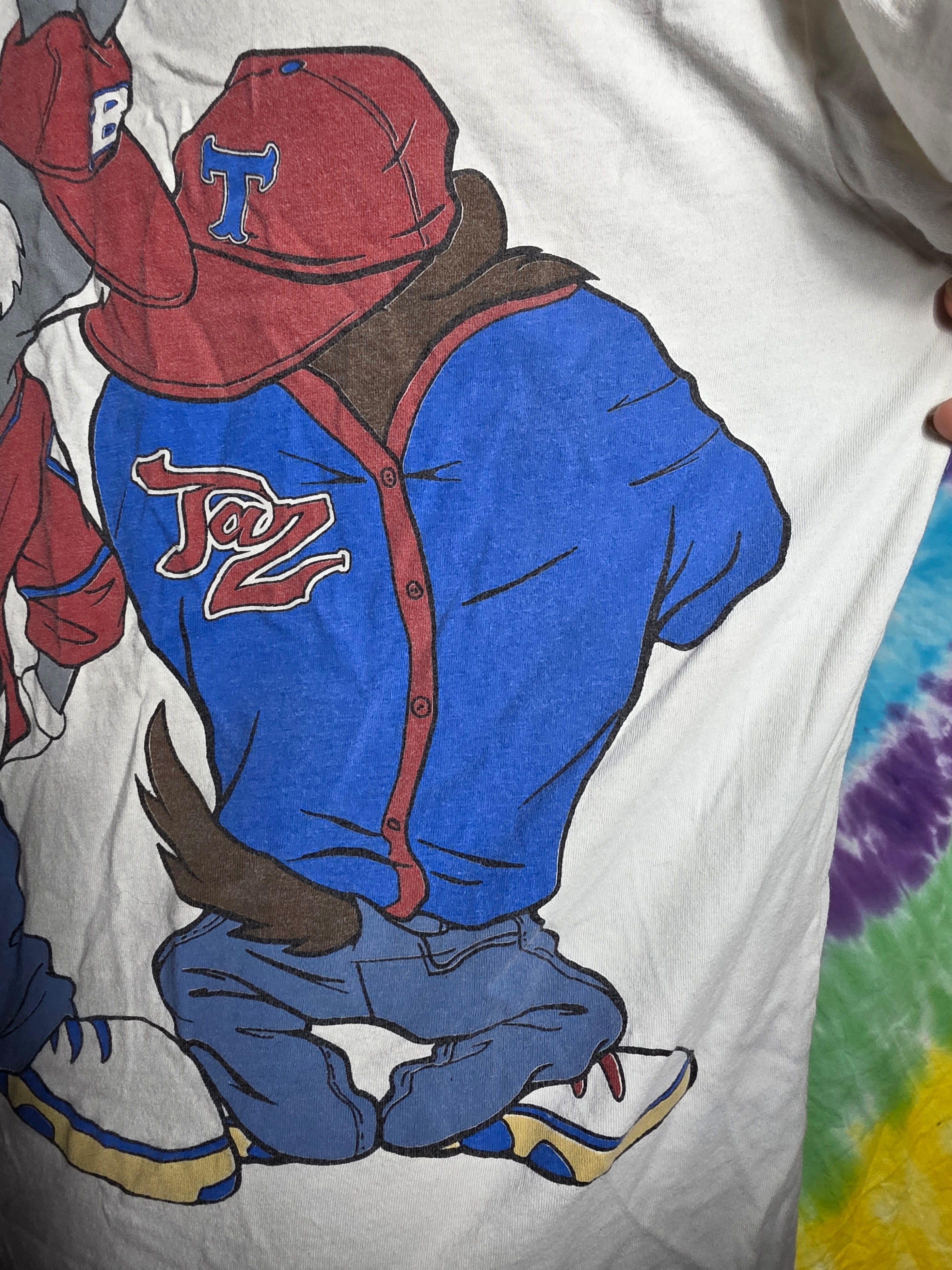 Y2K Vintage Looney Tunes Bugs & Taz Hip Hop Double Sided Tee L