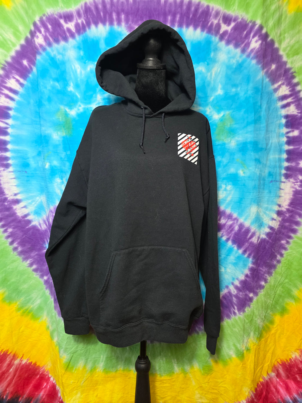 Bowery Supply Co Rose Pullover Hoodie Black Size L