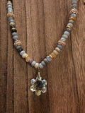 Handmade Aquamarine Necklace Swarovski Crystal Star, 17"