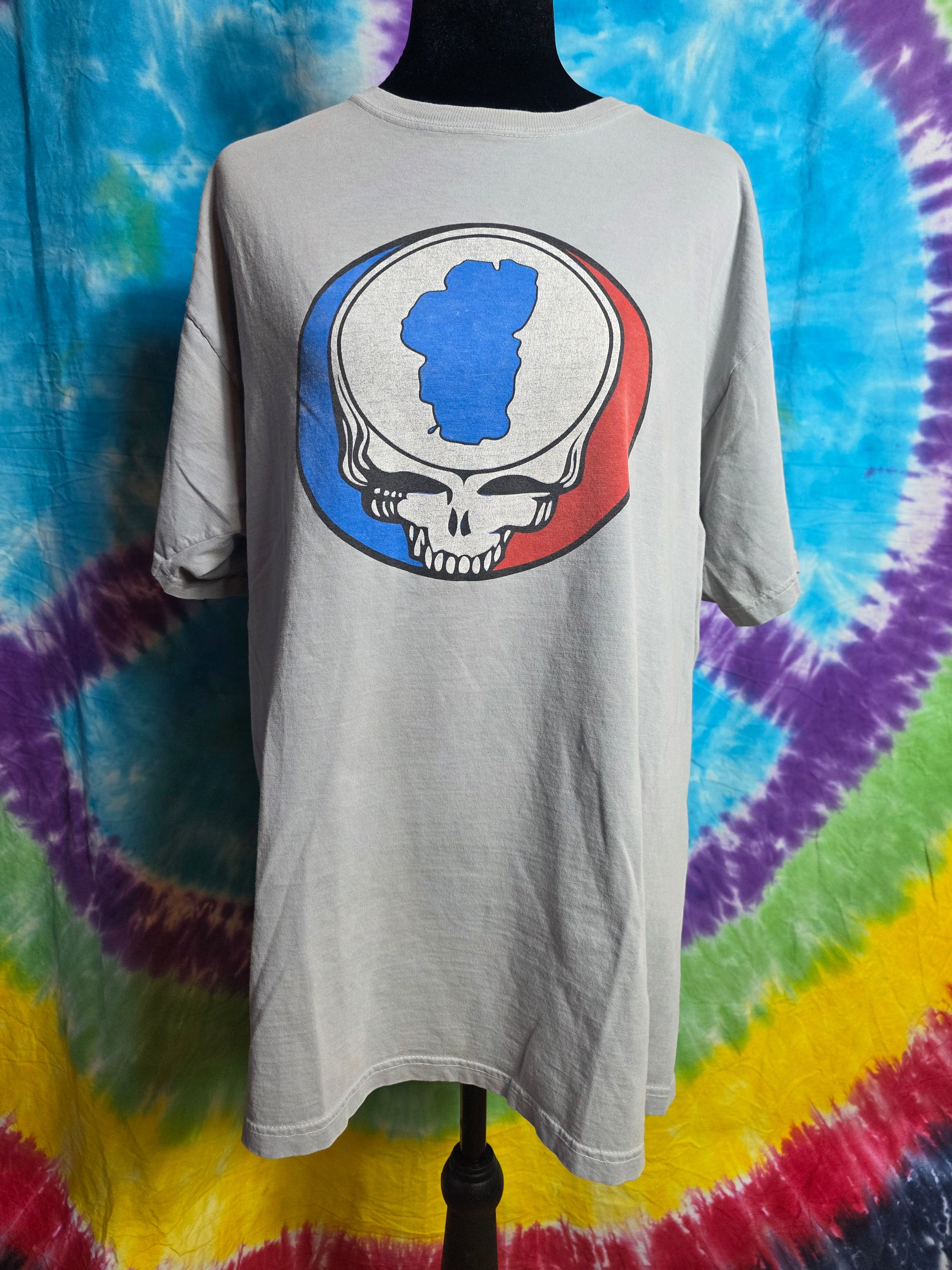 Grateful Dead Keep Tahoe Blue Stealie Gray Shirt L