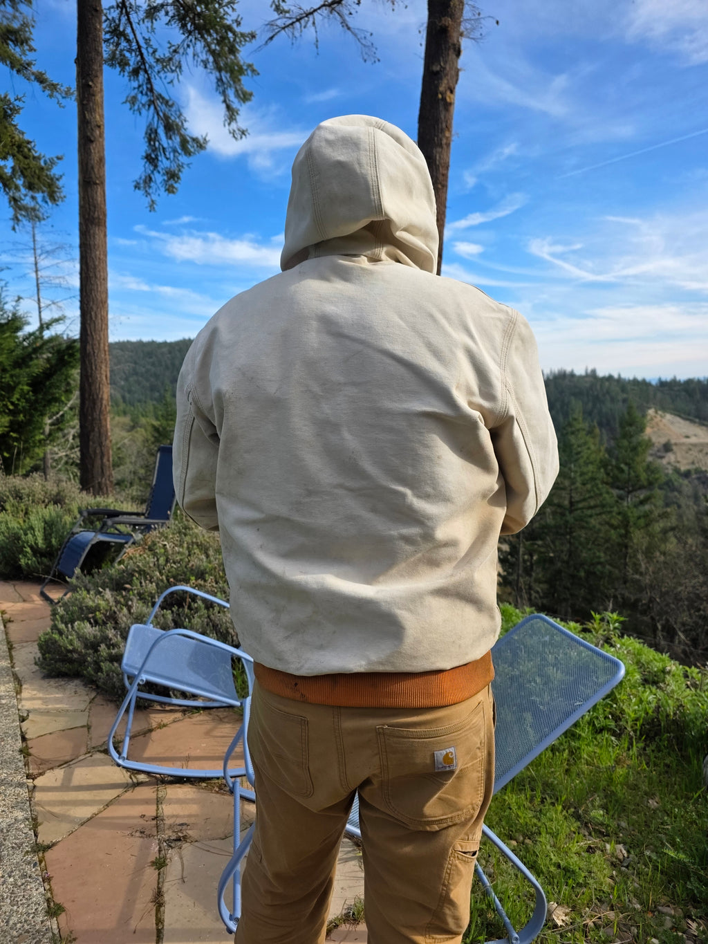 Vintage Carhartt Jacket Cream Off-White Thermal Lined Distressed