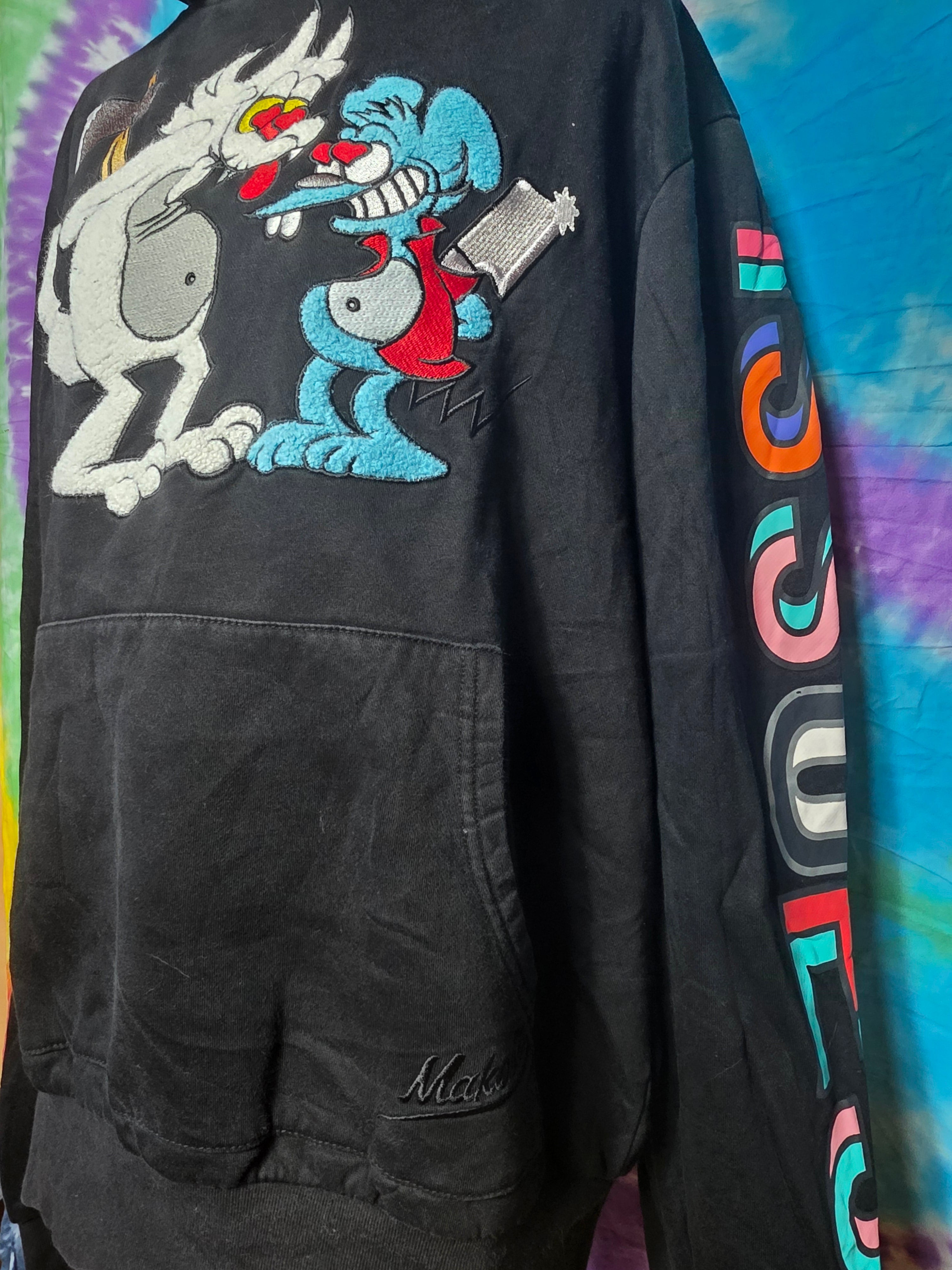 Makobi Itchy and Scratchy Issues Black Hoodie Large