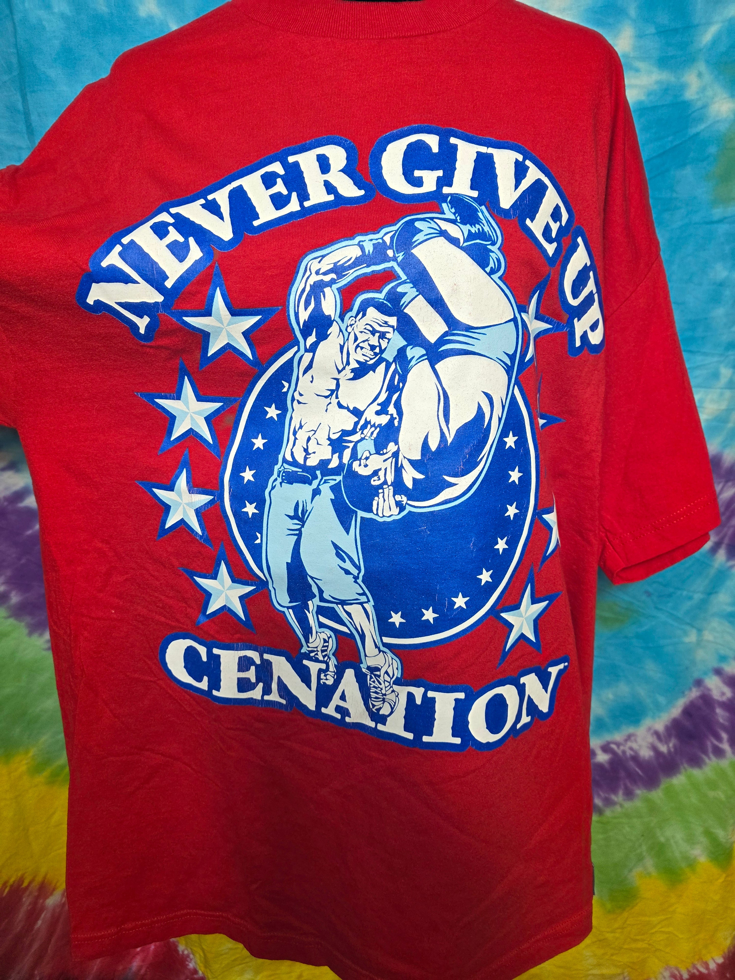 Vintage 2011 WWE John Cena "Never Give Up" Tee XL