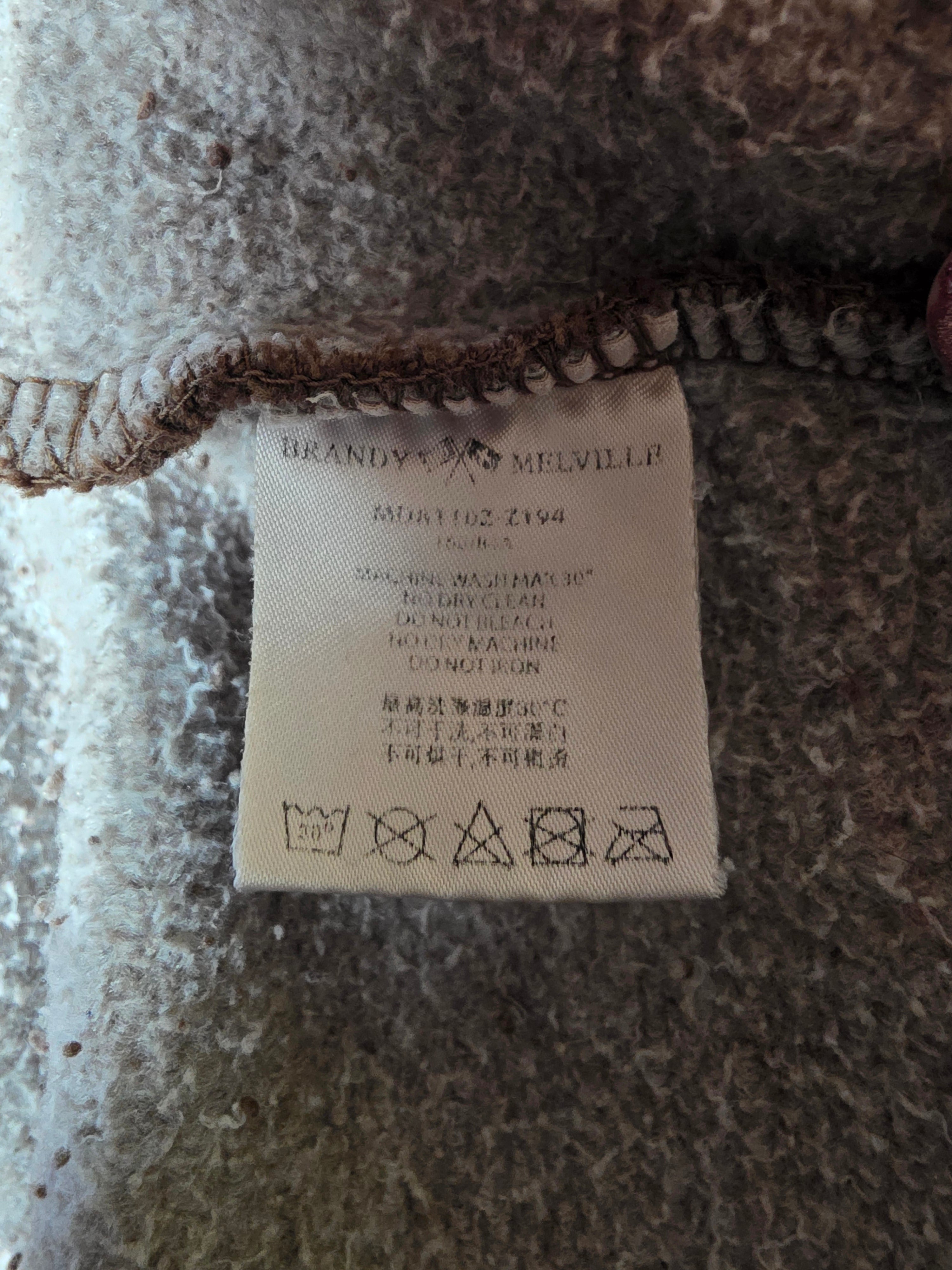 Brandy Melville Brown Zip Up Oversized Hoodie One Size