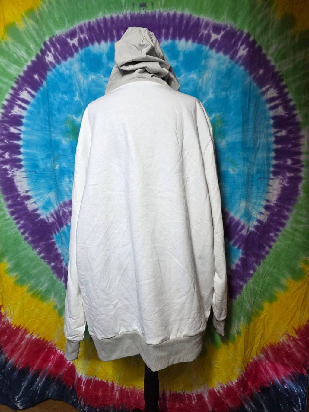 NWT FUBU Vintage Style White Grey Hoodie Sweatshirt 2XL