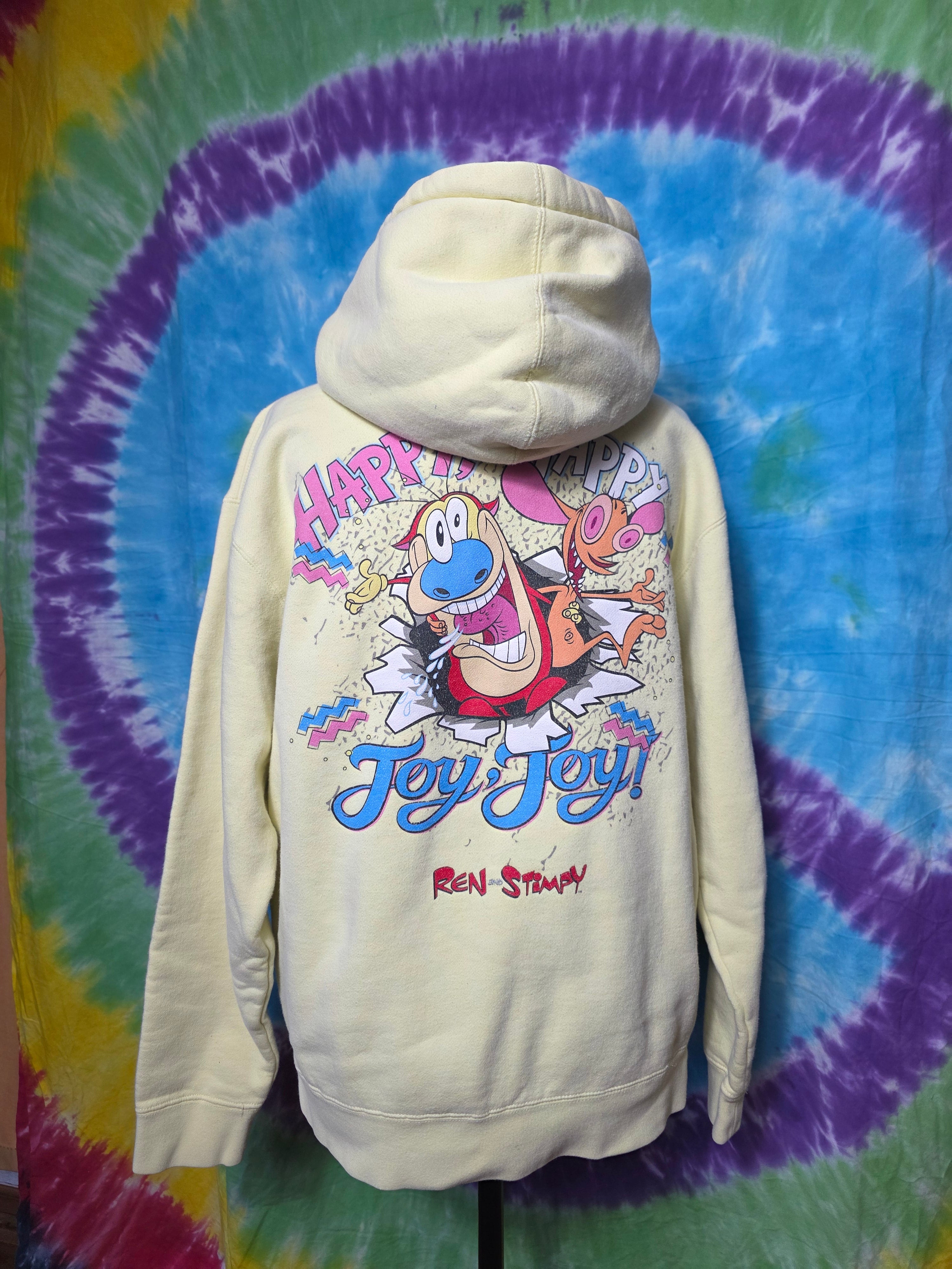 Vintage Ren and Stimpy Happy Happy Joy Joy Hoodie S