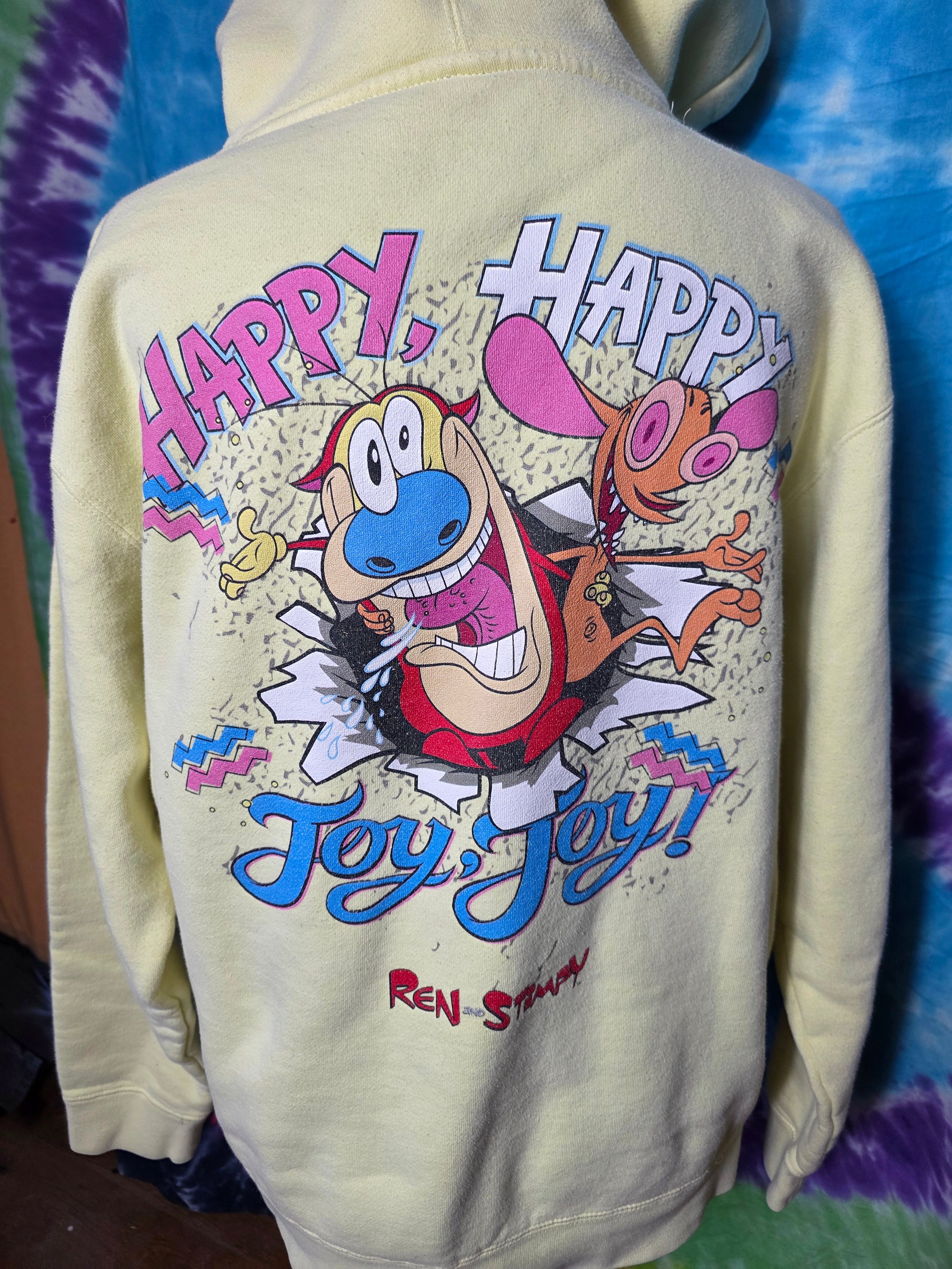 Vintage Ren and Stimpy Happy Happy Joy Joy Hoodie S