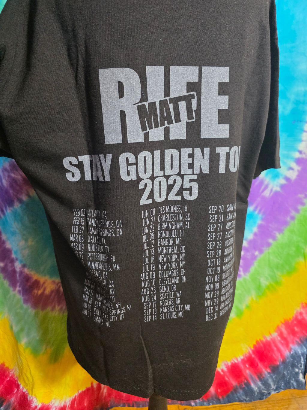 Matt Rife Stay Golden Tour 2025 Concert T-Shirt Size Large