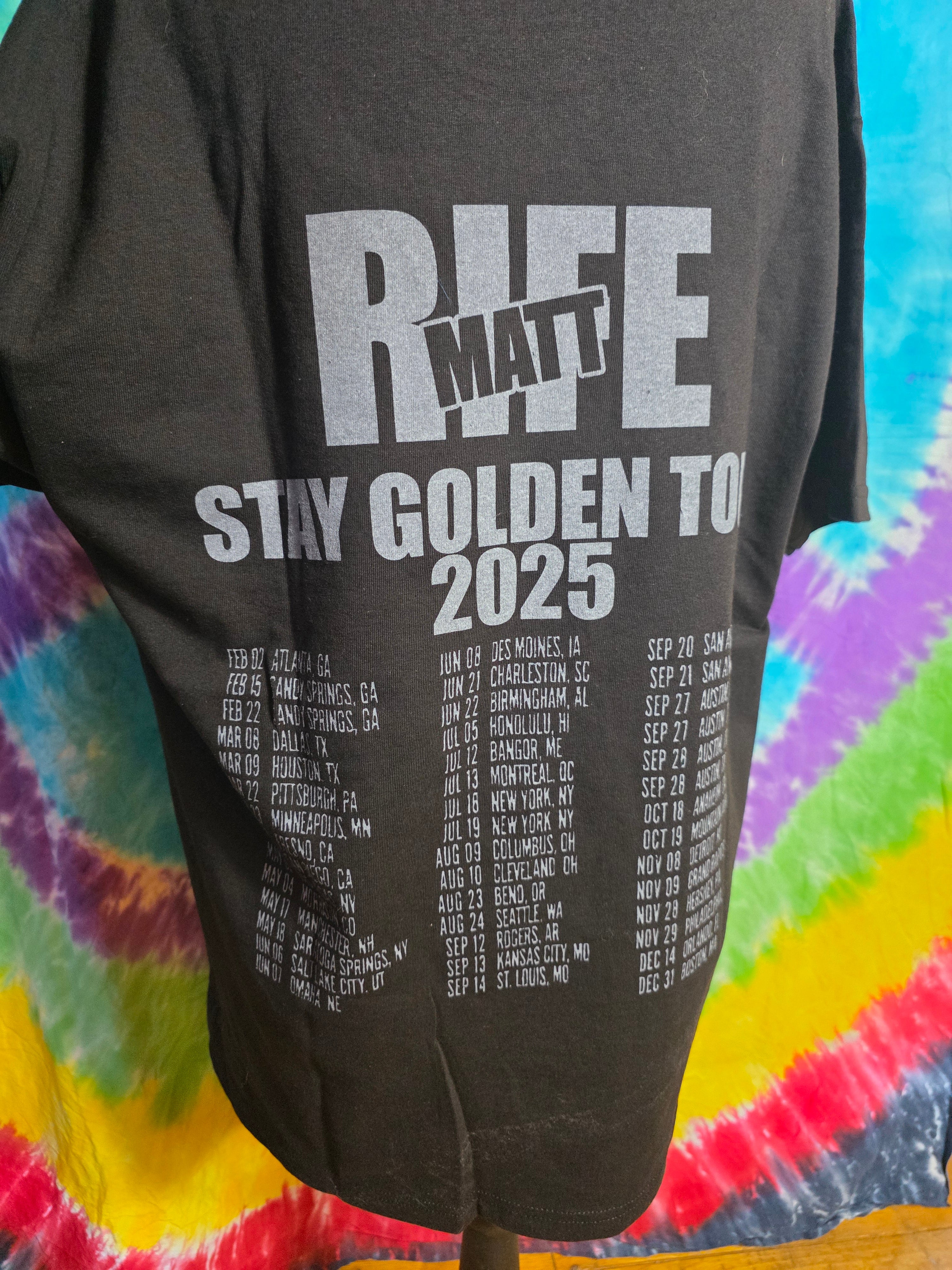 Matt Rife Stay Golden Tour 2025 Concert T-Shirt Size Large