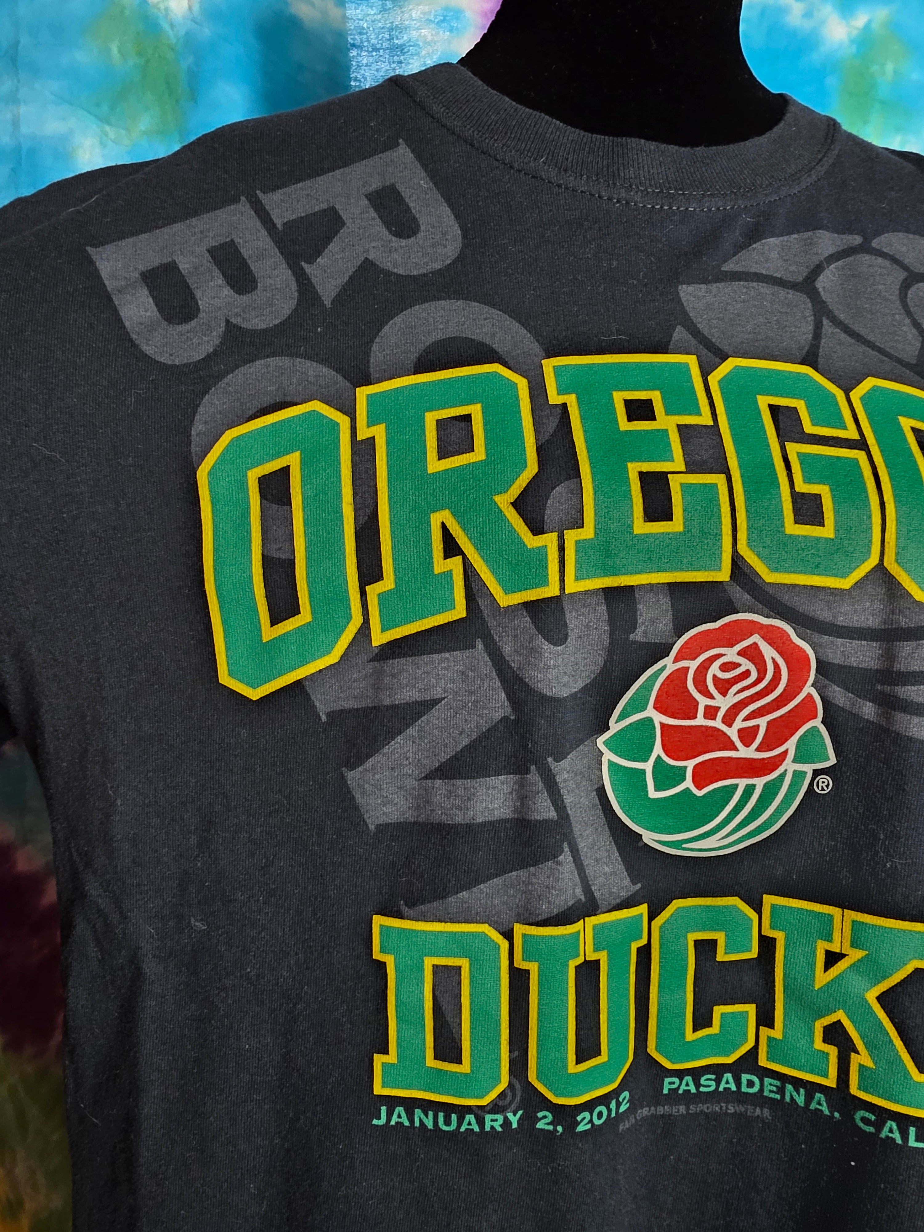 Oregon Ducks 2012 Rose Bowl Long Sleeve Shirt Black Large