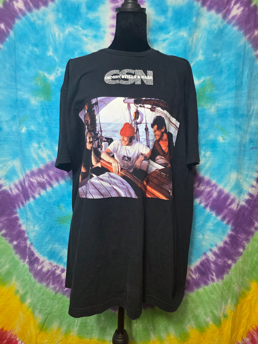 VTG Crosby Stills & Nash CSN Boat Band T-Shirt XL