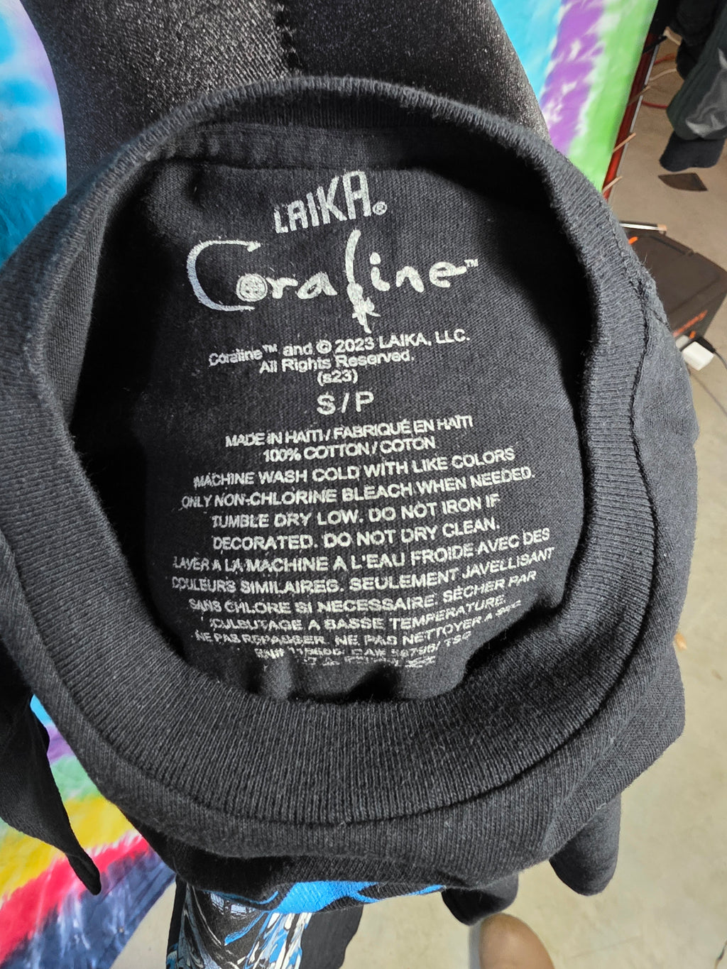 Coraline LAIKA Movie Graphic Tee Black Shirt Small