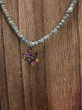 Sterling Silver Apatite Gemstone Beaded Necklace 17"+ 2" Ext