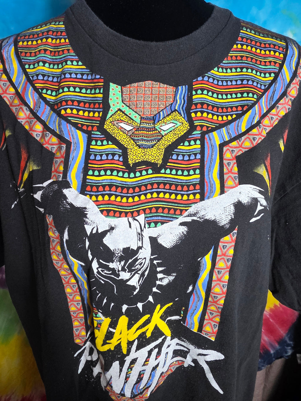 Marvel Black Panther Dashiki Style Tee XL Tribal Collar Rare