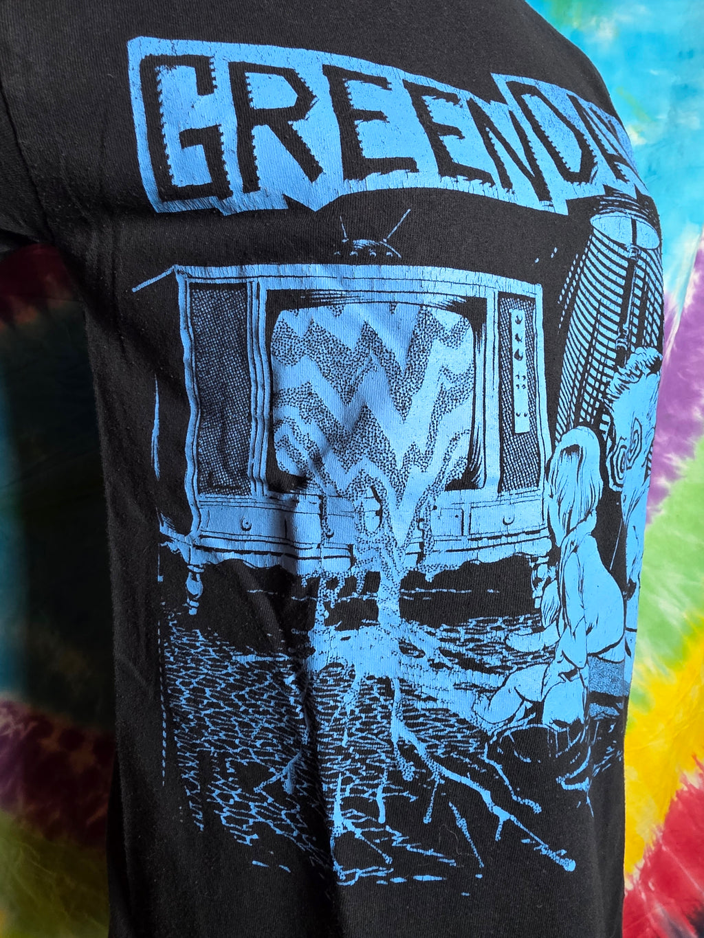 Green Day Brain Rot Hypnotic TV Graphic Tee Black